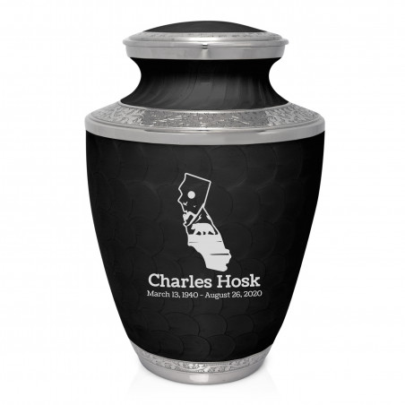 California Landscape Cremation Urn - Ebony Black