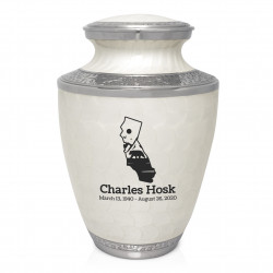 California Landscape Cremation Urn - Radiant White