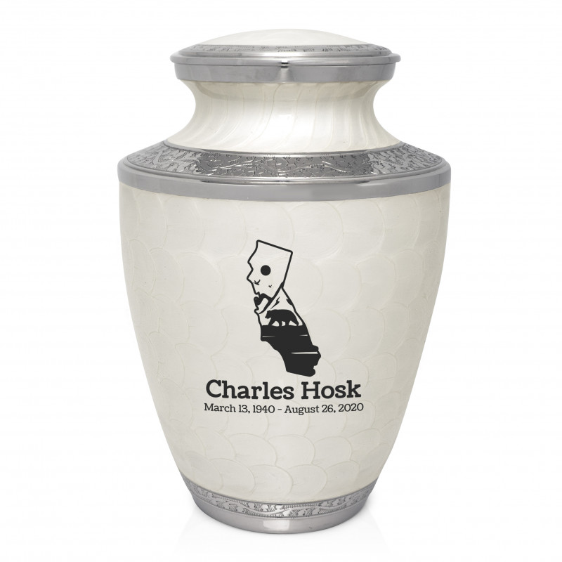 California Landscape Cremation Urn - Radiant White