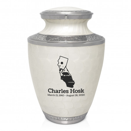 California Landscape Cremation Urn - Radiant White