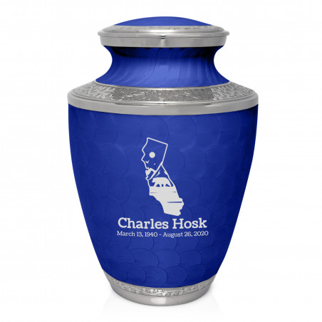 California Landscape Cremation Urn - Royal Blue