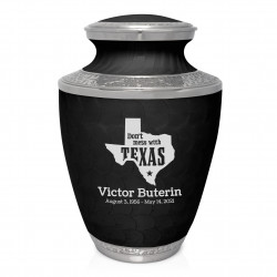 Don't Mess with Texas Cremation Urn - Ebony Black