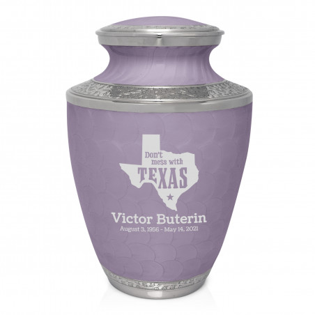 Don't Mess with Texas Cremation Urn - Regal Purple