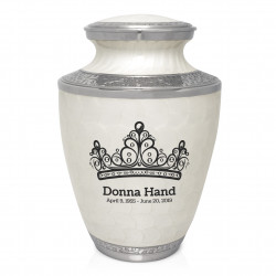 Princess Tiara Cremation Urn - Radiant White