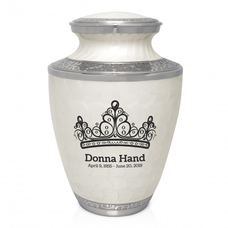 Princess Tiara Cremation Urn - Radiant White
