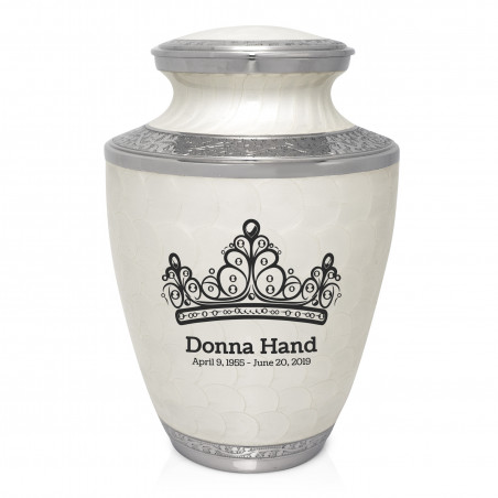 Princess Tiara Cremation Urn - Radiant White