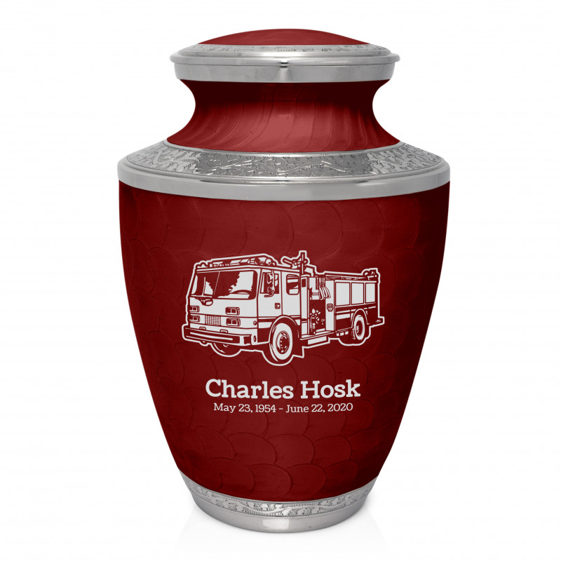 Firetruck Cremation Urn - Rose Red