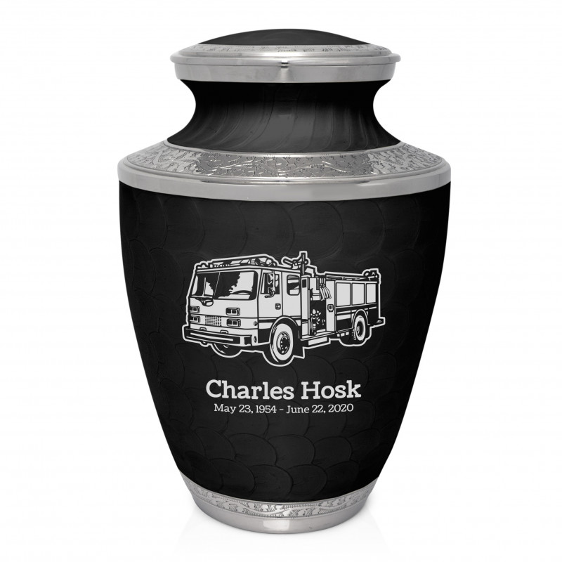Firetruck Cremation Urn - Ebony Black