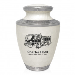Firetruck Cremation Urn - Radiant White