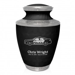 Police Car Cremation Urn - Ebony Black