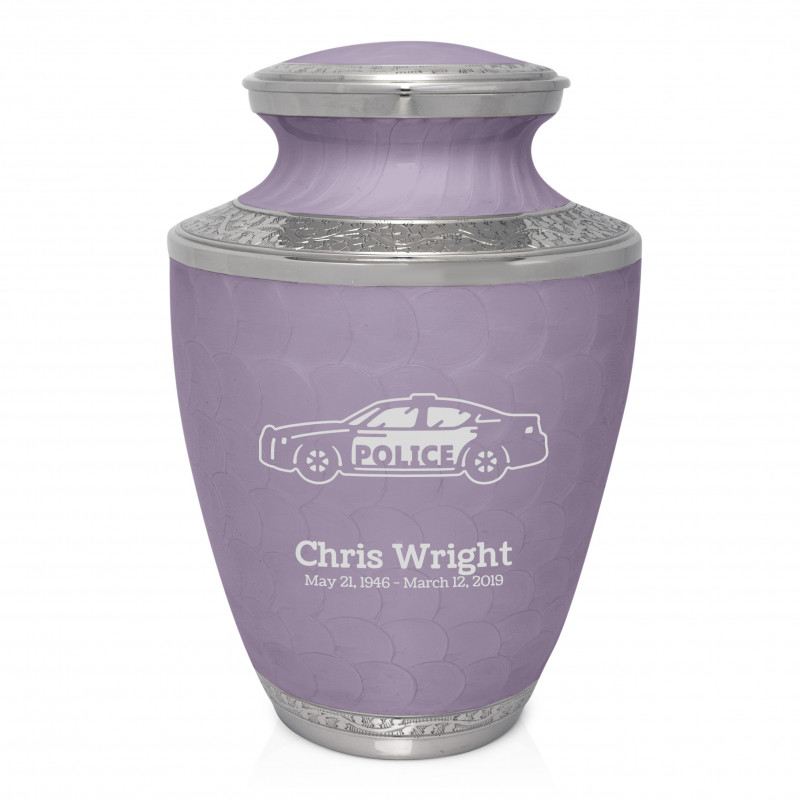 Police Car Cremation Urn - Regal Purple