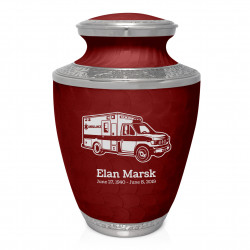 Ambulance Cremation Urn - Rose Red