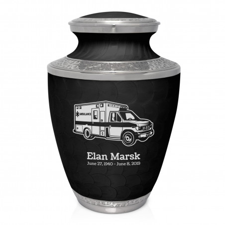 Ambulance Cremation Urn - Ebony Black