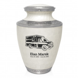 Ambulance Cremation Urn - Radiant White