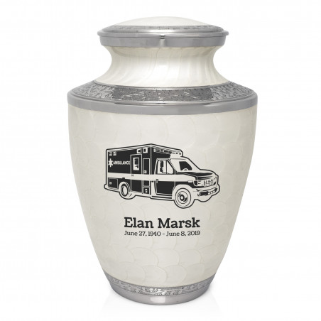 Ambulance Cremation Urn - Radiant White