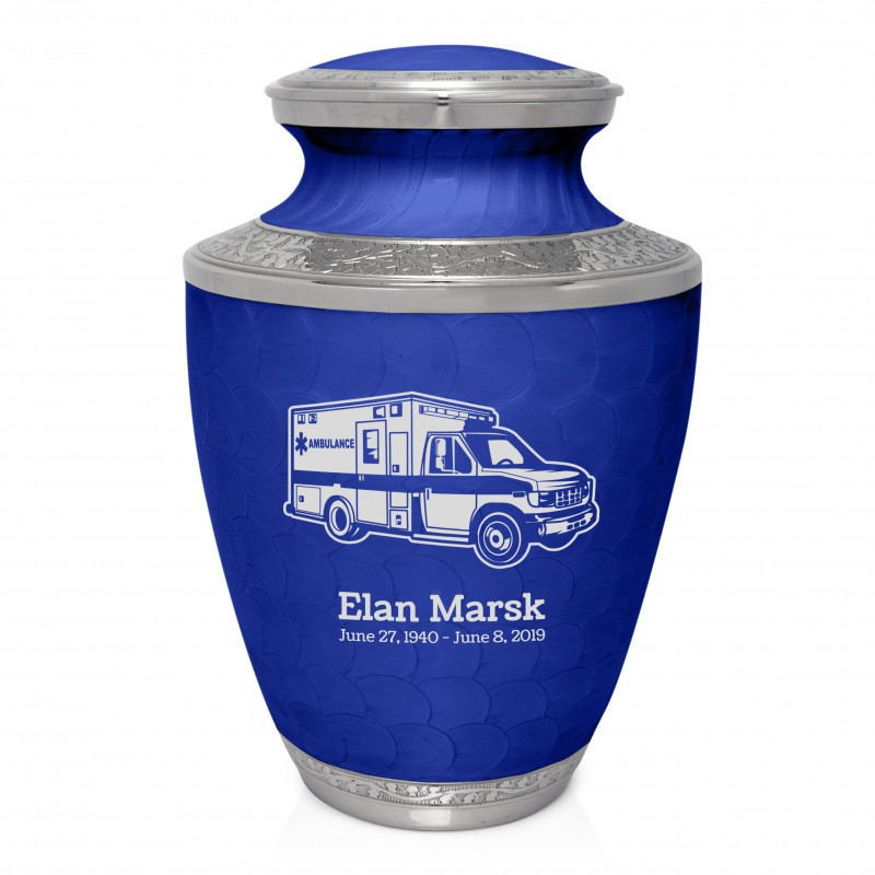 Ambulance Cremation Urn - Royal Blue
