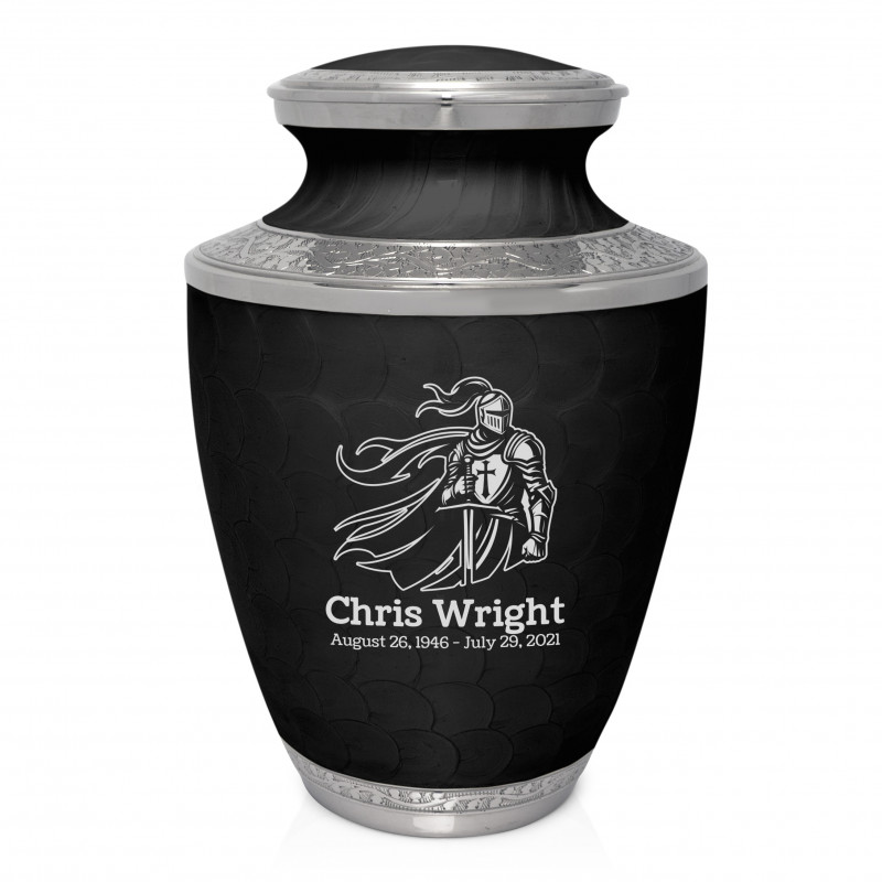 Knight Cremation Urn - Ebony Black