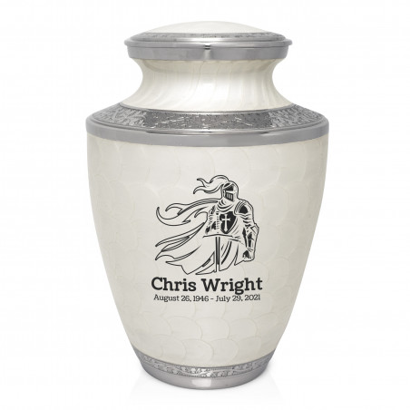 Knight Cremation Urn - Radiant White