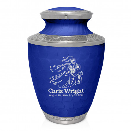 Knight Cremation Urn - Royal Blue