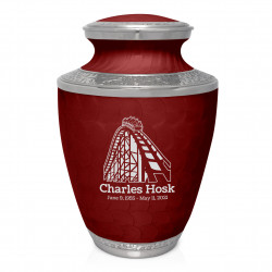 Rollercoaster Cremation Urn - Rose Red