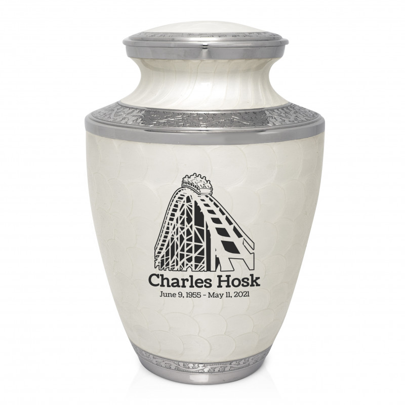 Rollercoaster Cremation Urn - Radiant White