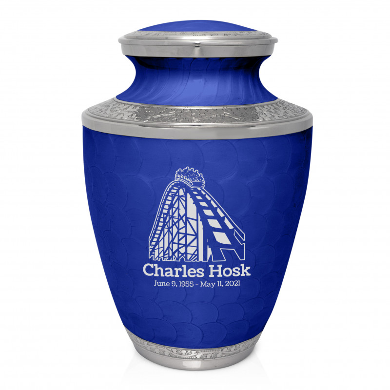 Rollercoaster Cremation Urn - Royal Blue