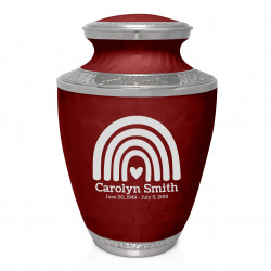 Rainbow Cremation Urn - Rose Red