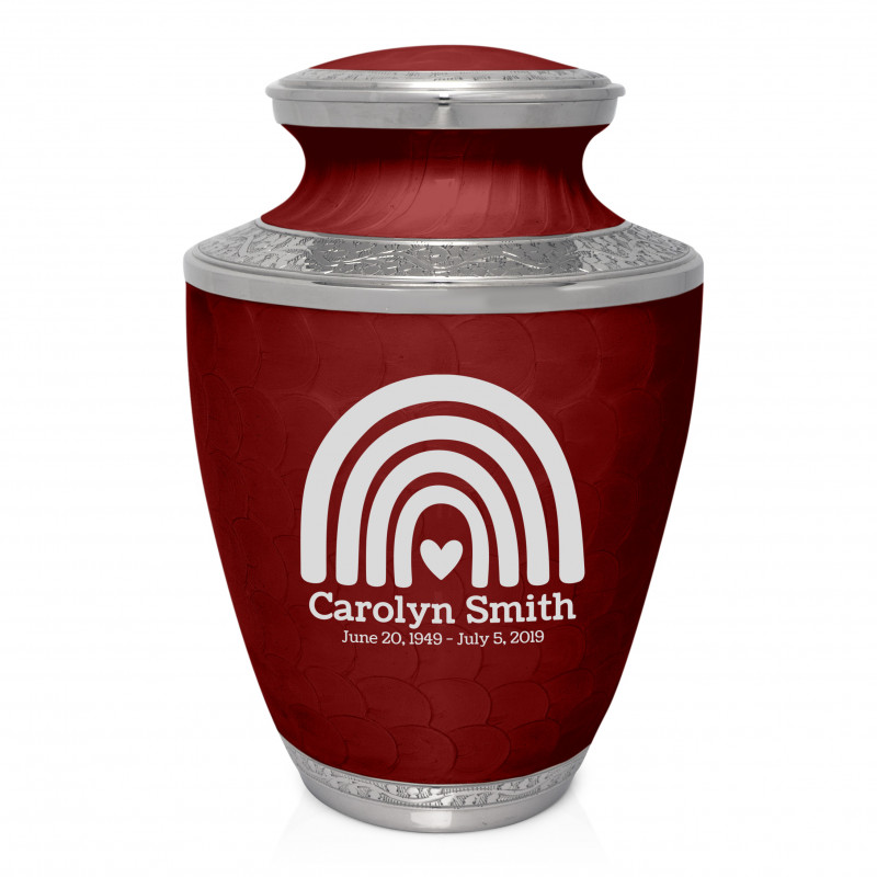 Rainbow Cremation Urn - Rose Red
