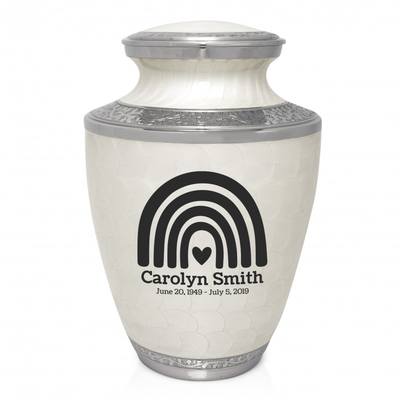 Rainbow Cremation Urn - Radiant White