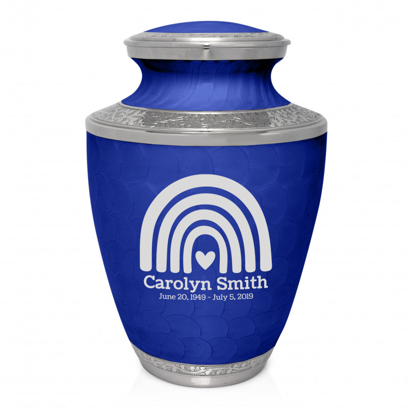 Rainbow Cremation Urn - Royal Blue
