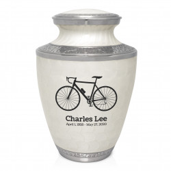 Bicycle Cremation Urn - Radiant White