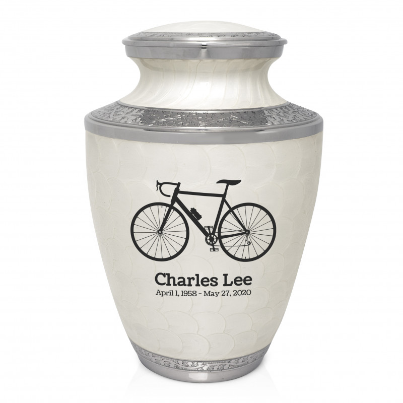 Bicycle Cremation Urn - Radiant White