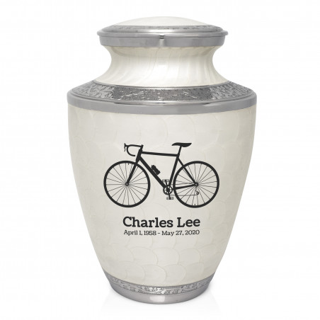 Bicycle Cremation Urn - Radiant White