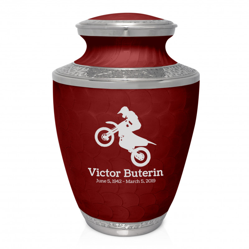 Dirt Bike Cremation Urn - Rose Red