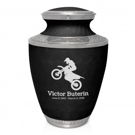 Dirt Bike Cremation Urn - Ebony Black