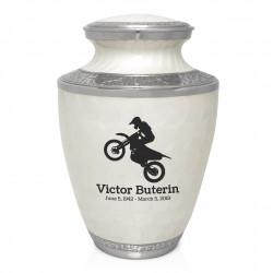 Dirt Bike Cremation Urn - Radiant White