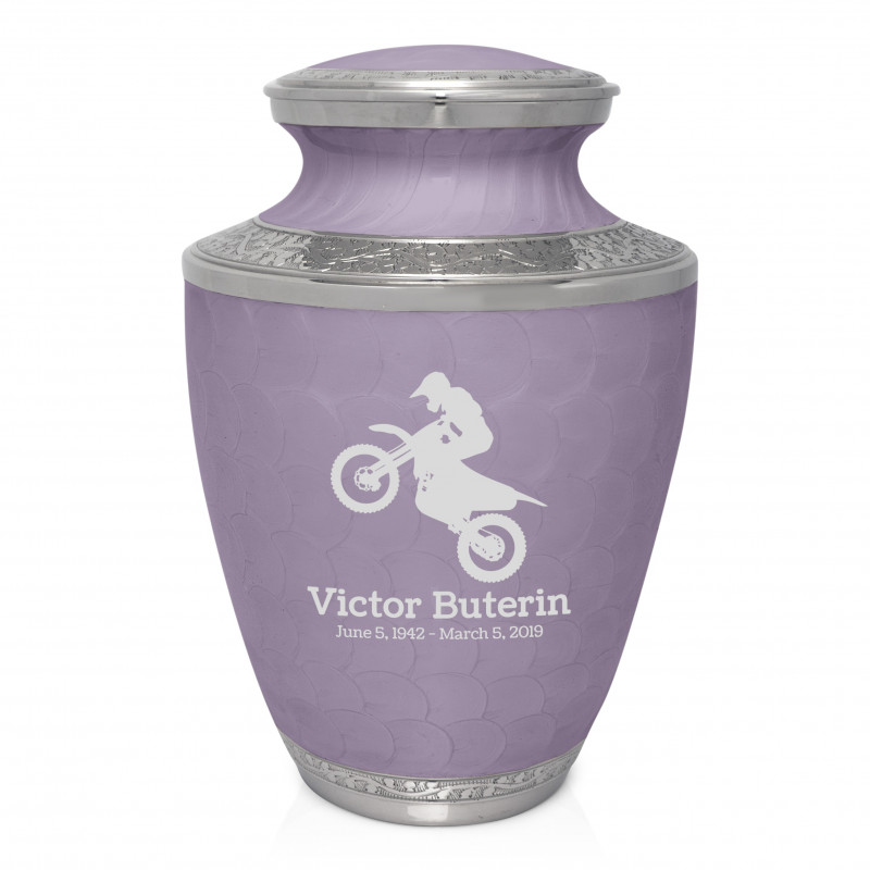 Dirt Bike Cremation Urn - Regal Purple