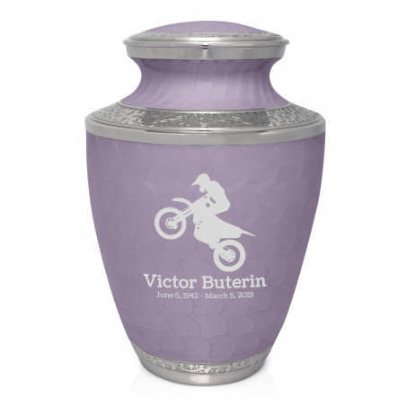 Dirt Bike Cremation Urn - Regal Purple