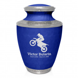Dirt Bike Cremation Urn - Royal Blue