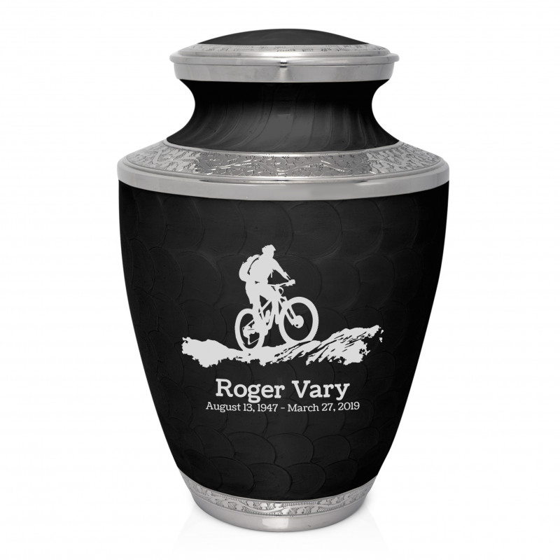 Mountain Bike Cremation Urn - Ebony Black