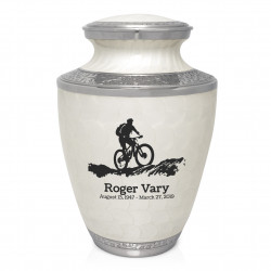 Mountain Bike Cremation Urn - Radiant White