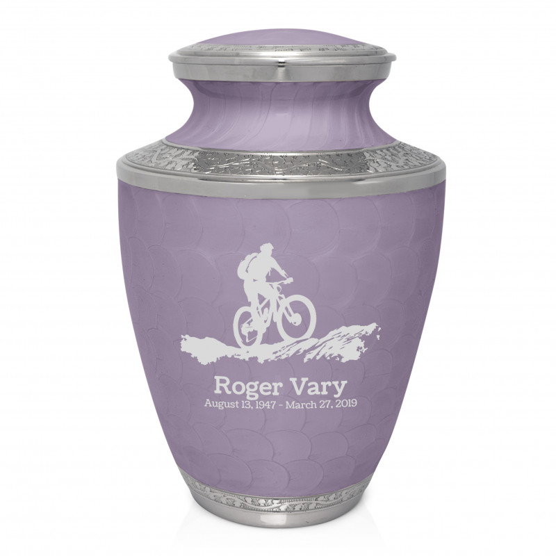 Mountain Bike Cremation Urn - Regal Purple