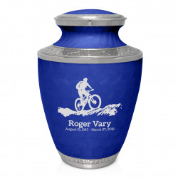 Mountain Bike Cremation Urn - Royal Blue