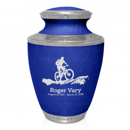 Mountain Bike Cremation Urn - Royal Blue