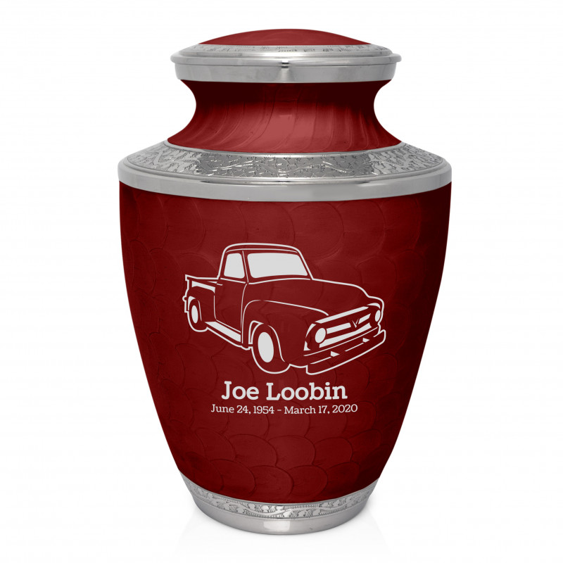 Classic Stepside Truck Cremation Urn - Rose Red