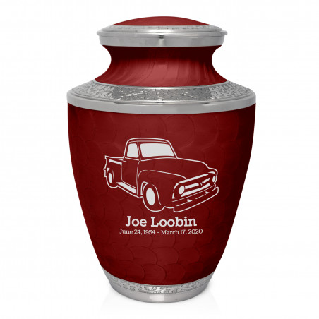 Classic Stepside Truck Cremation Urn - Rose Red