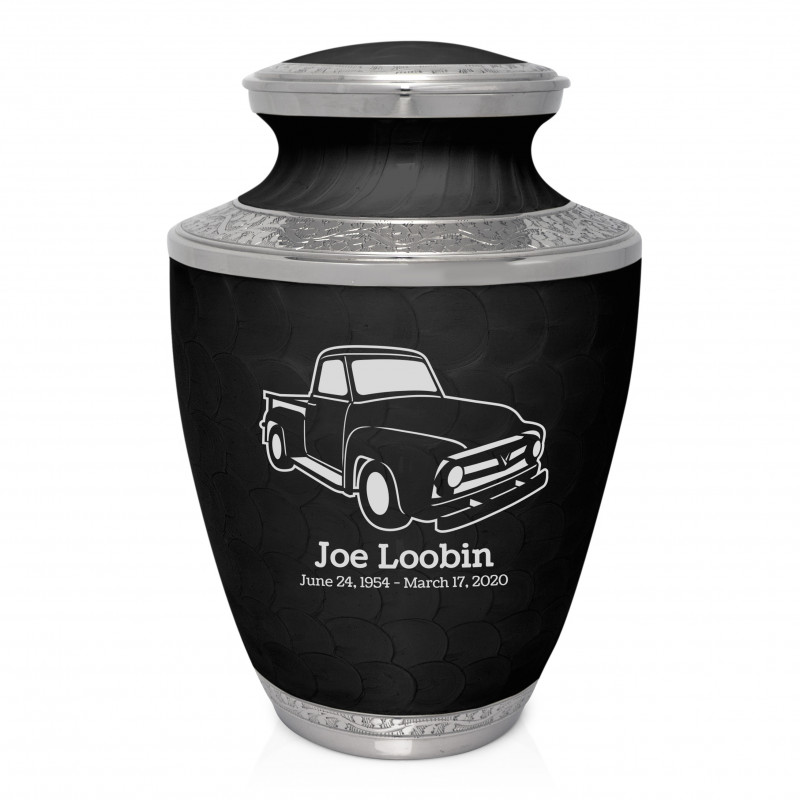 Classic Stepside Truck Cremation Urn - Ebony Black