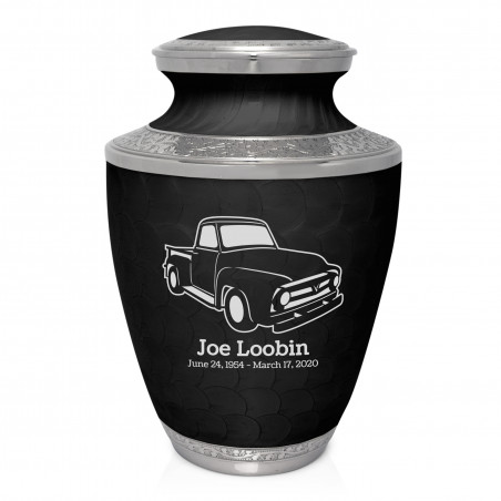 Classic Stepside Truck Cremation Urn - Ebony Black
