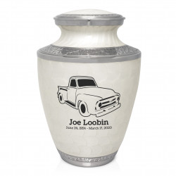 Classic Stepside Truck Cremation Urn - Radiant White