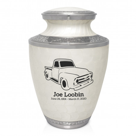 Classic Stepside Truck Cremation Urn - Radiant White